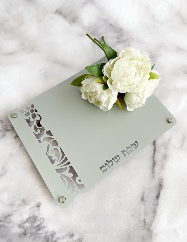 Bandeja Glam Shabat Gris Glow Con Salero Flotante