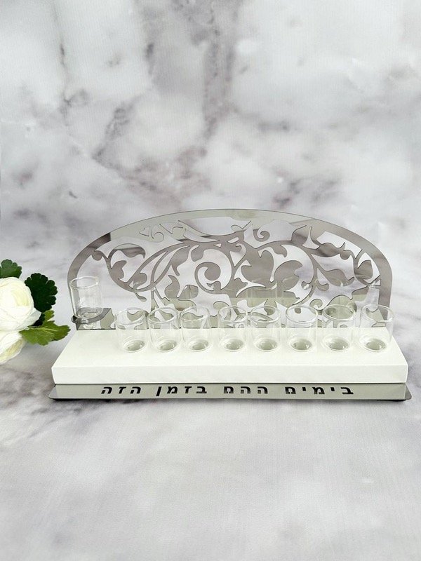 Janukia Floral Base Solestone Acero – Incluye Vasitos